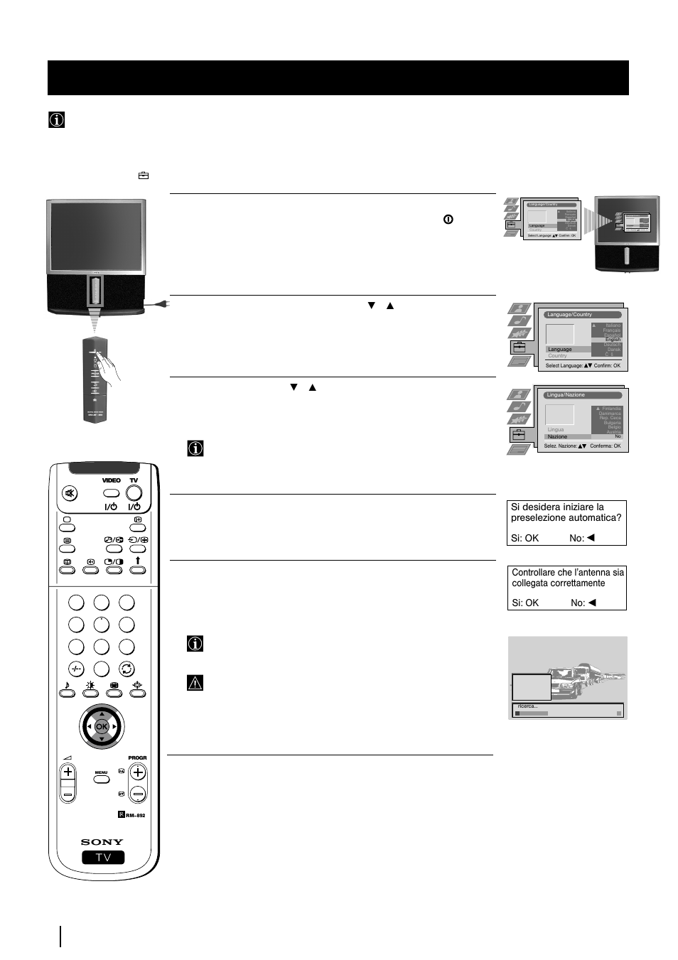 8 operazioni preliminari | Sony KP-48PS2 User Manual | Page 109 / 233