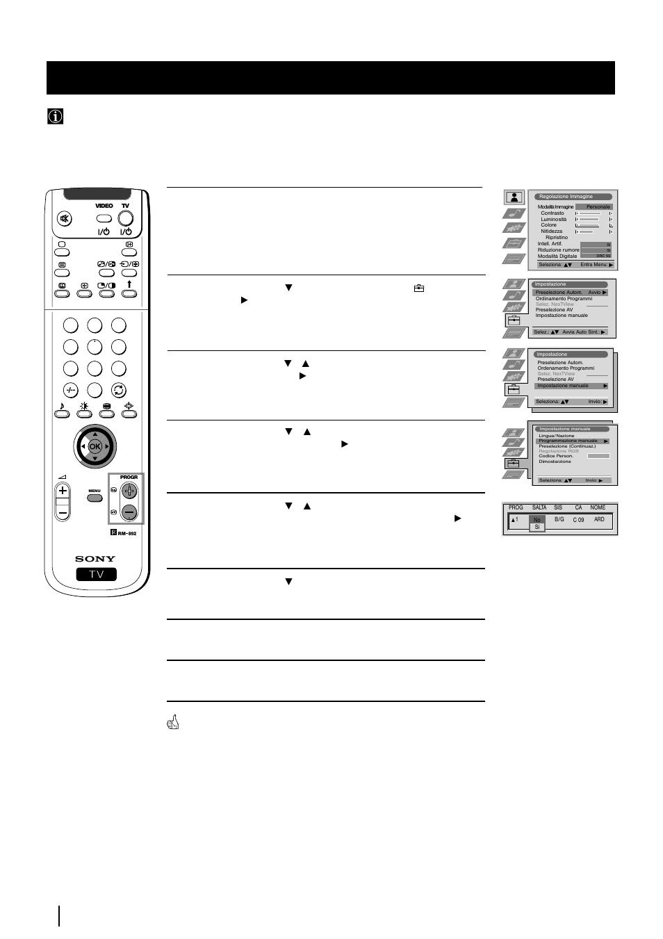 Omissione di posizioni di programma, Menu | Sony KP-48PS2 User Manual | Page 119 / 233