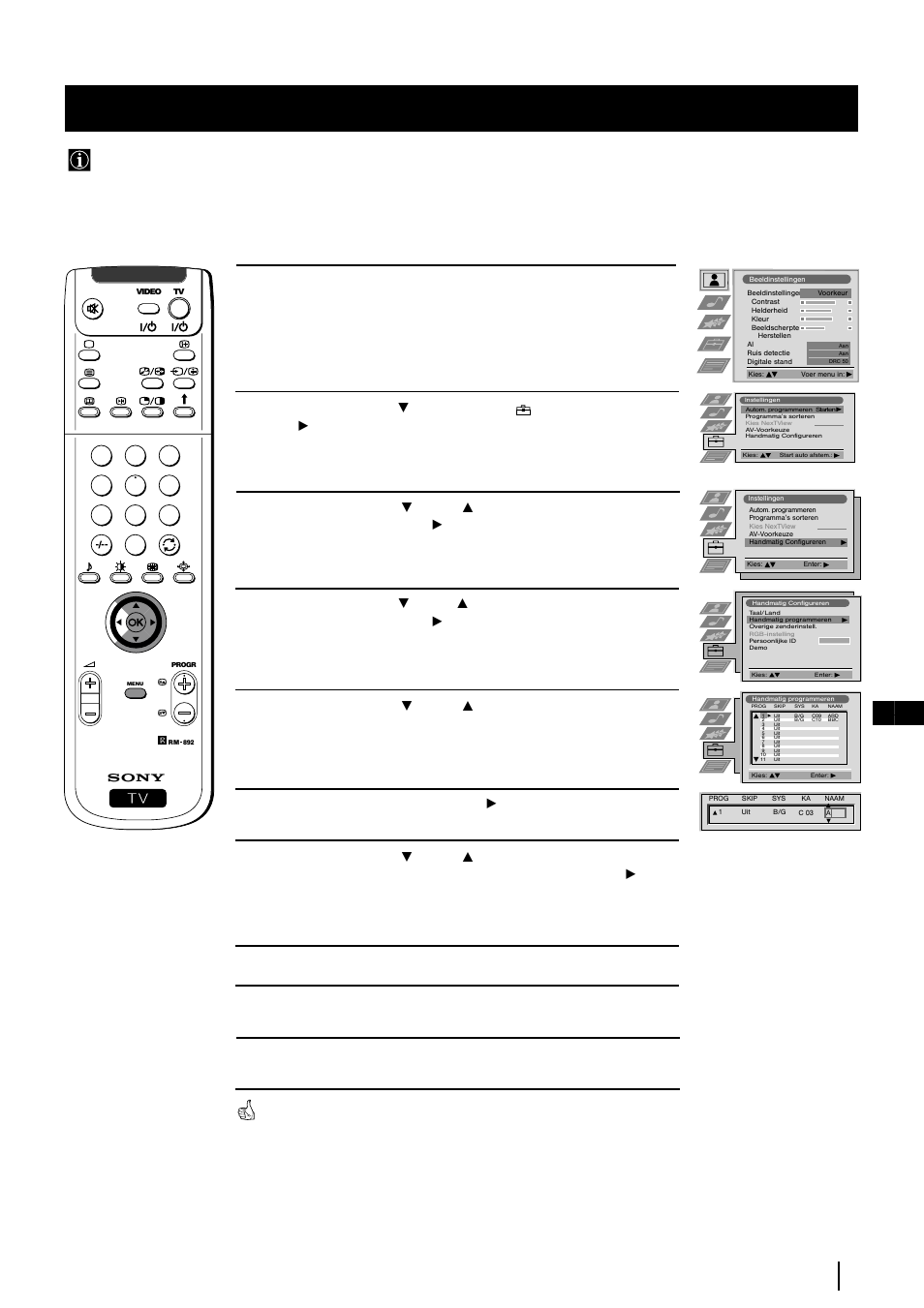 Afzonderlijke benoeming van de zenders, 17 nl menusysteem | Sony KP-48PS2 User Manual | Page 151 / 233