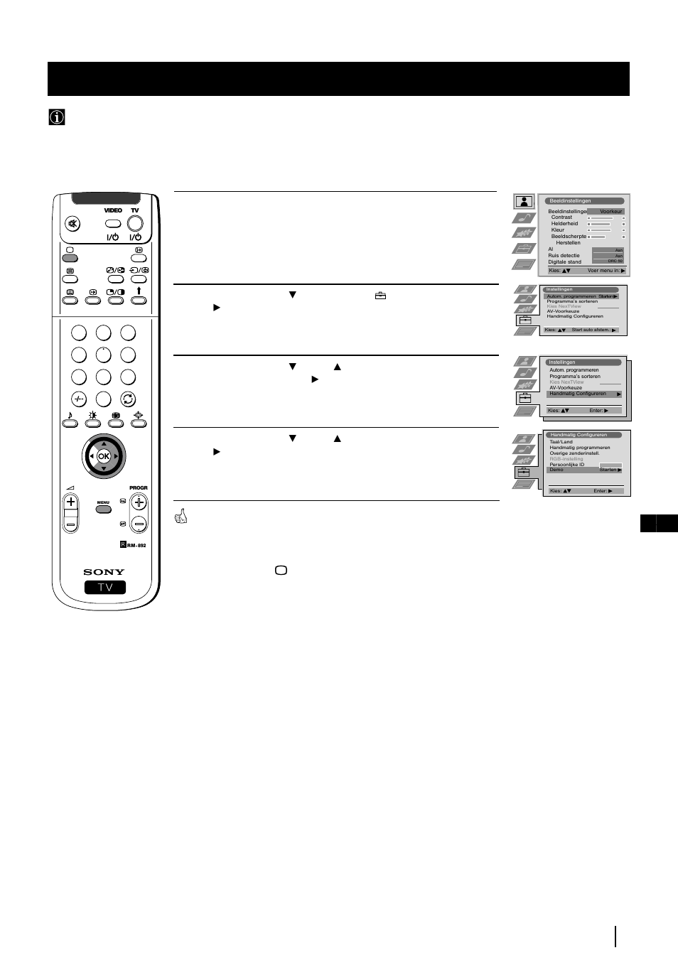 Demonstratie van de verschillende functies, 21 nl menusysteem | Sony KP-48PS2 User Manual | Page 155 / 233