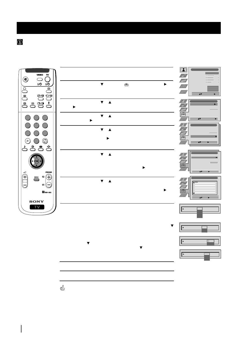 Manually tuning the tv, Menu system | Sony KP-48PS2 User Manual | Page 16 / 233