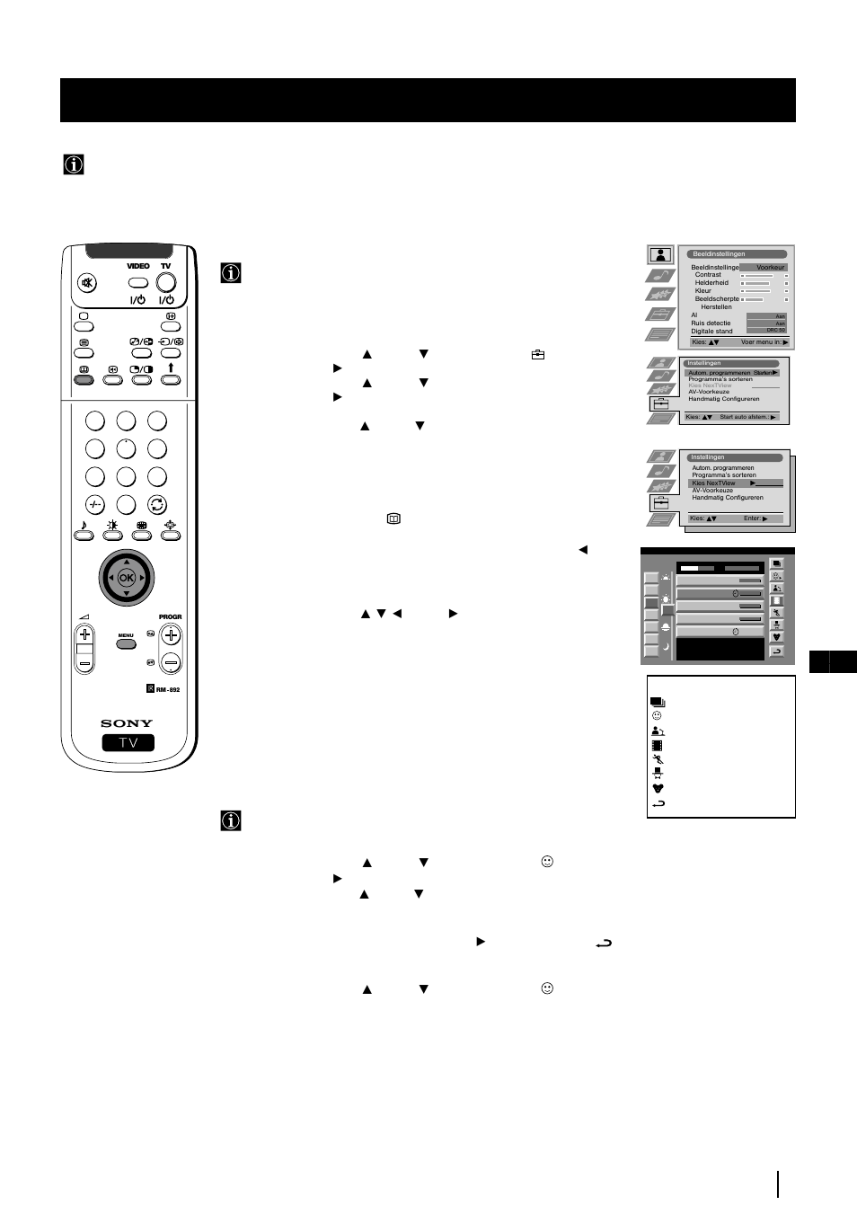 Nextview, 27 nl nextview, De aanbieder van nextview kiezen | Nextview activeren, Persoonlijke voorkeuren aangeven | Sony KP-48PS2 User Manual | Page 161 / 233