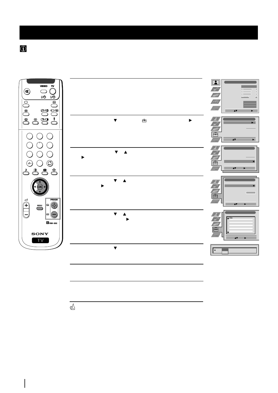 Skipping programme positions, Menu system | Sony KP-48PS2 User Manual | Page 18 / 233