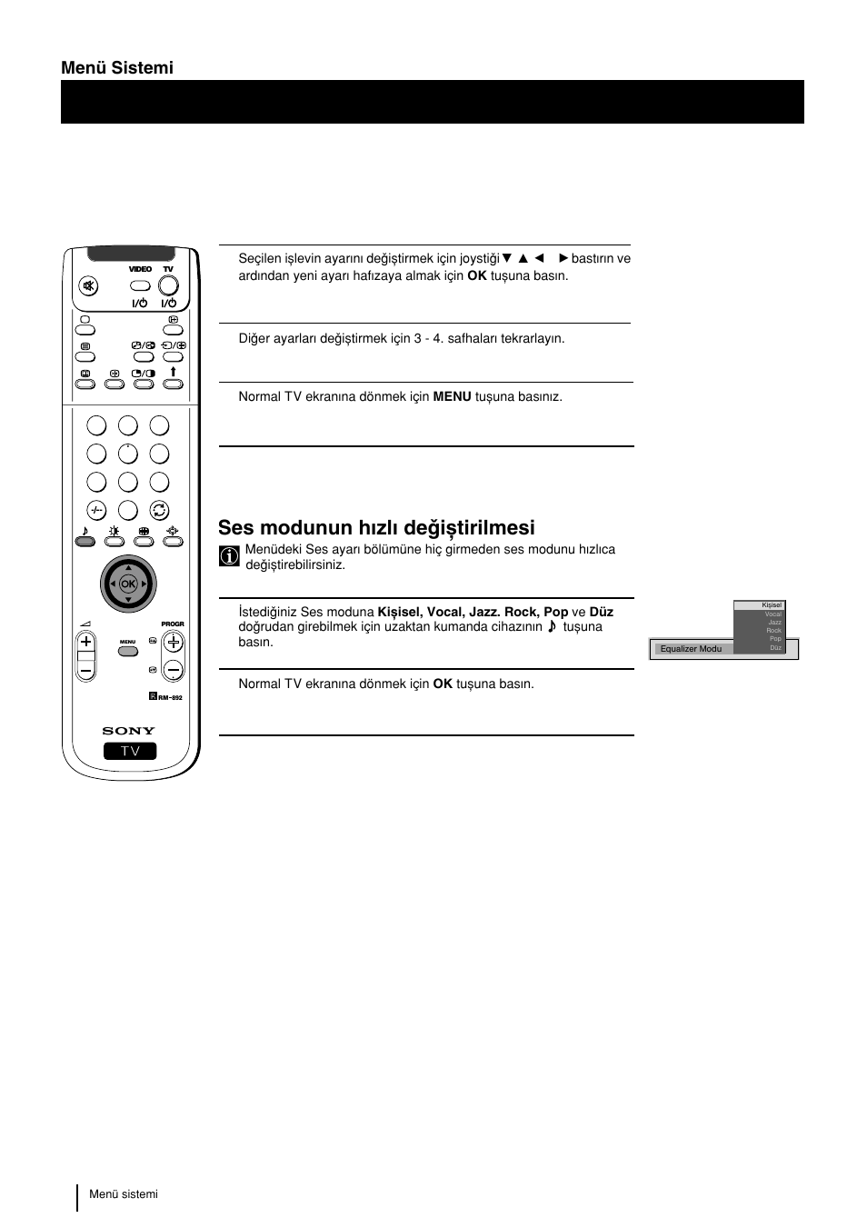 Ses modunun hwzlw deqixtirilmesi, 14 menü sistemi | Sony KP-48PS2 User Manual | Page 212 / 233