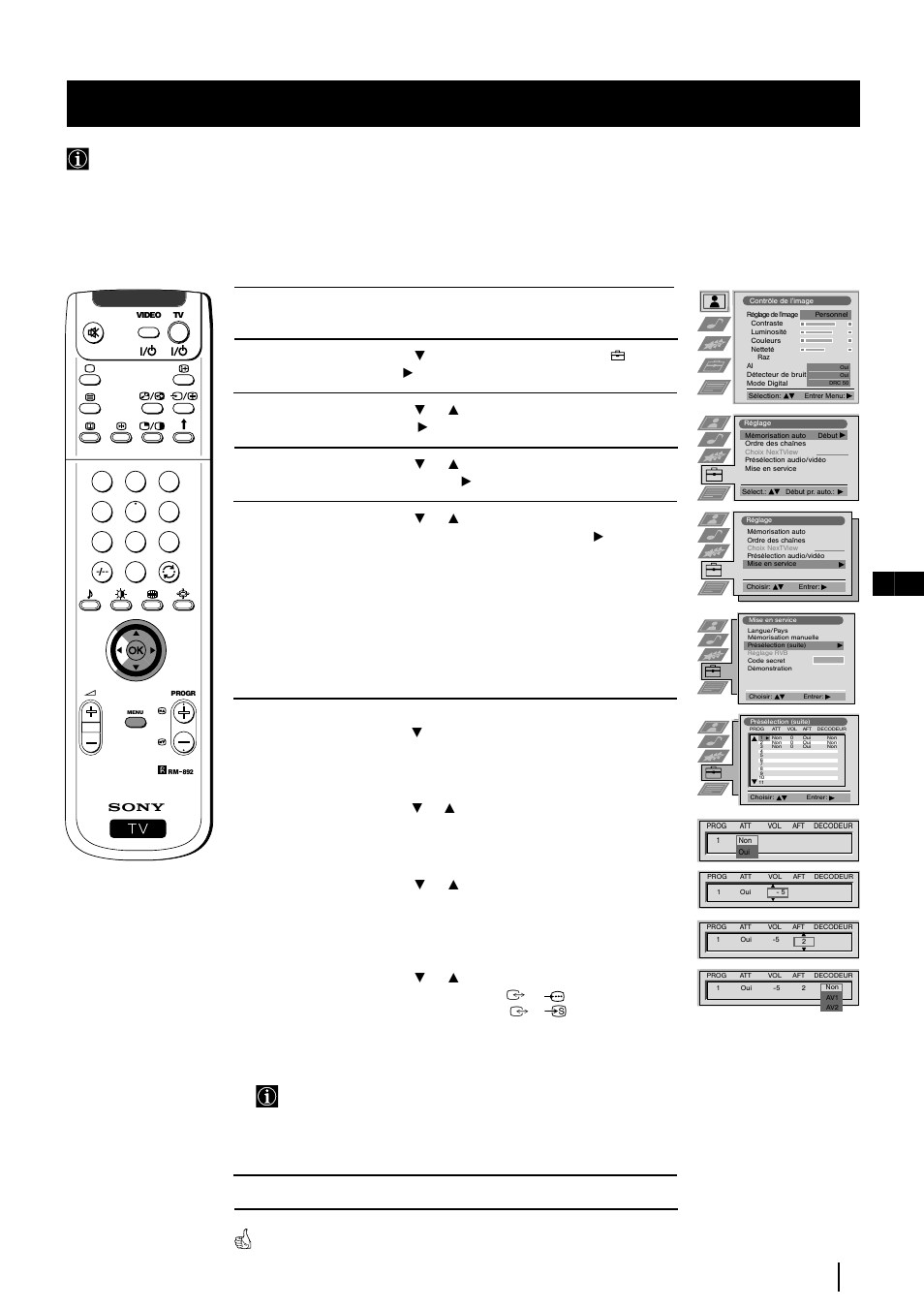 Utilisation de la fonction “préselection (suite), 19 fr système des menus | Sony KP-48PS2 User Manual | Page 52 / 233