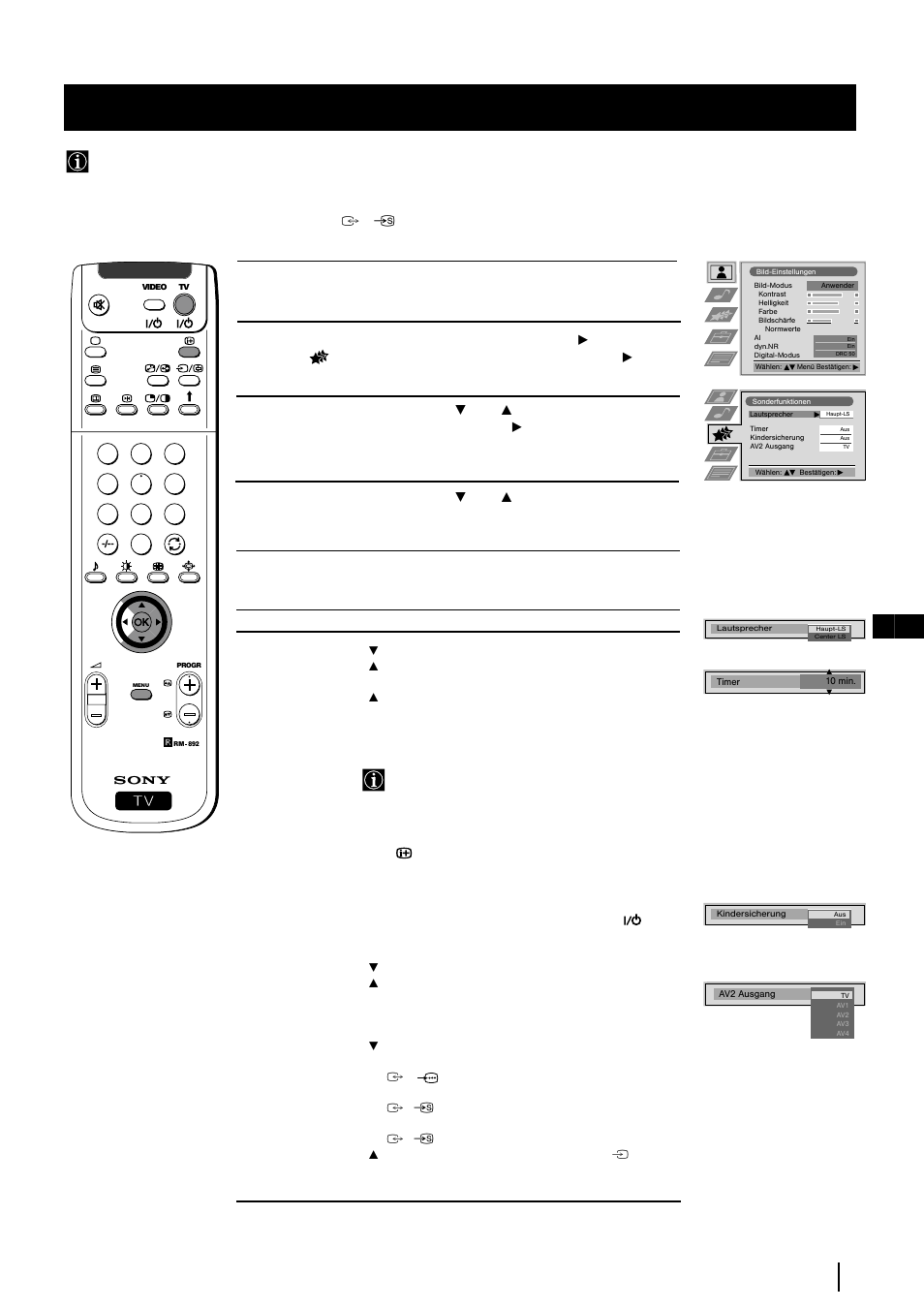 Verwenden des menüs „sonderfunktionen, 15 de menü- system | Sony KP-48PS2 User Manual | Page 83 / 233