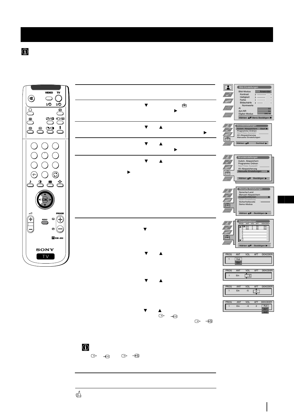 Verwenden der funktion „zusatzfunktionen, 19 de menü- system | Sony KP-48PS2 User Manual | Page 87 / 233