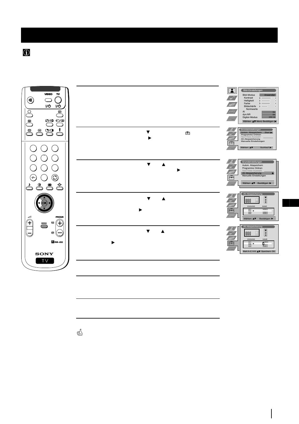 Kennzeichnen der eingangsquellen, 23 de menü- system | Sony KP-48PS2 User Manual | Page 91 / 233