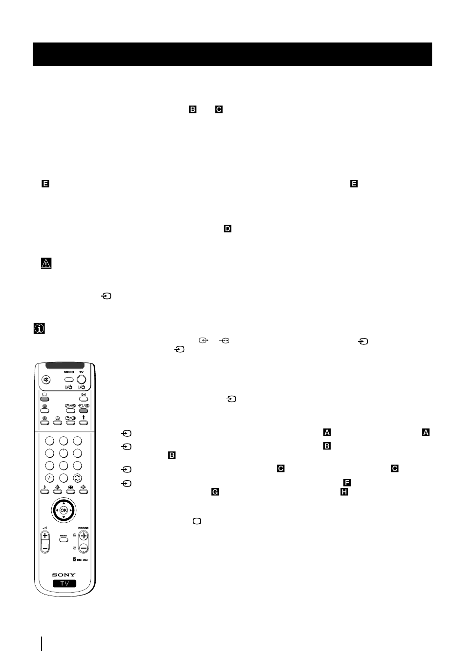 Anwenden von frei wählbaren zusatzgeräten, Auswählen und display des eingangs- signals, Frei wählbare anschlüsse | Sony KP-48PS2 User Manual | Page 98 / 233