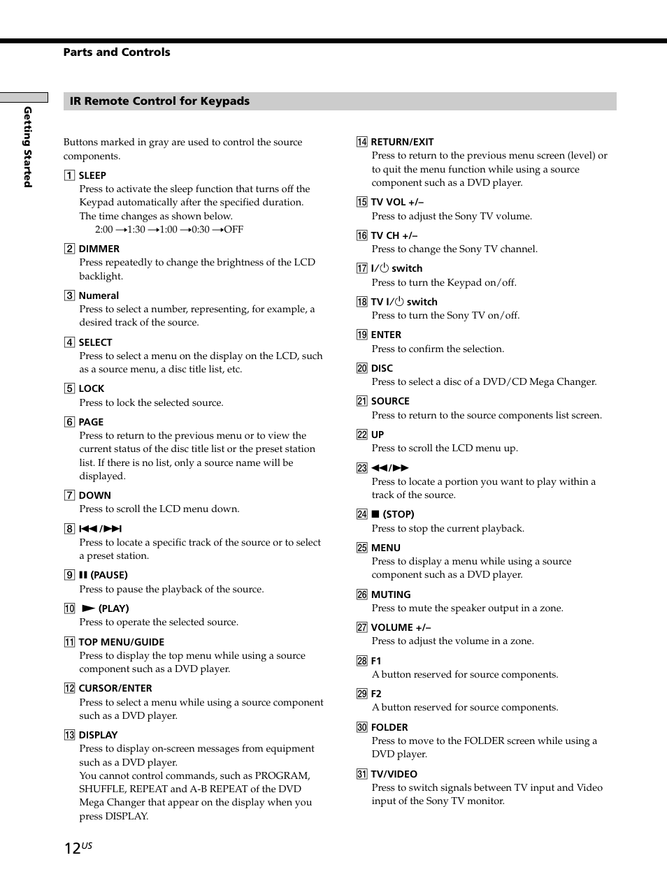 Sony CAV-M1000ES User Manual | Page 12 / 44