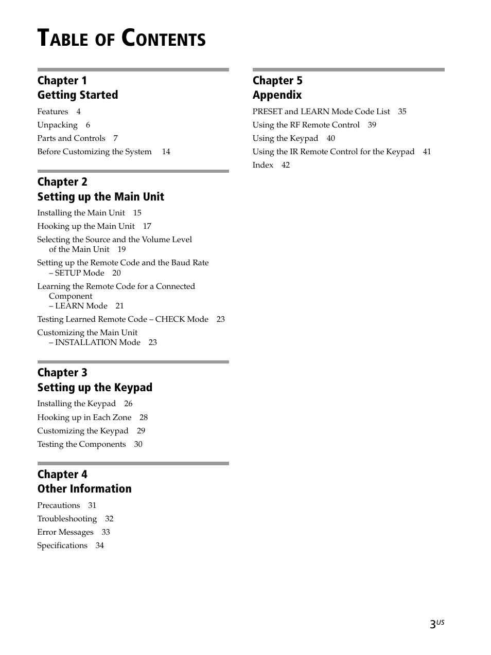 Sony CAV-M1000ES User Manual | Page 3 / 44