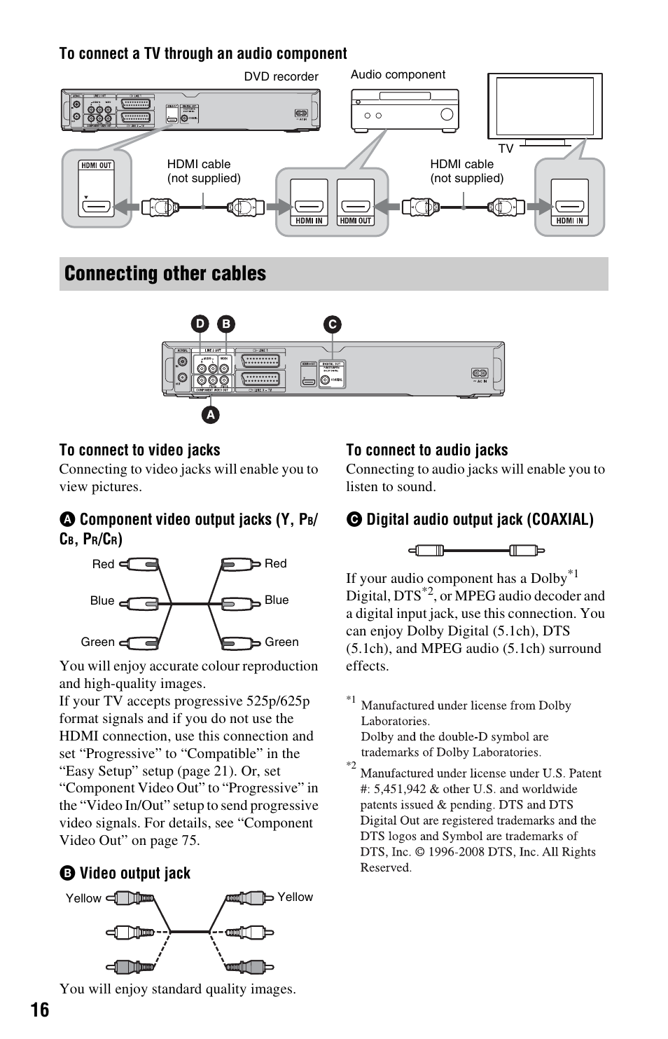 Connecting other cables, Ks (16) | Sony 4-151-079-11(1) User Manual | Page 16 / 100