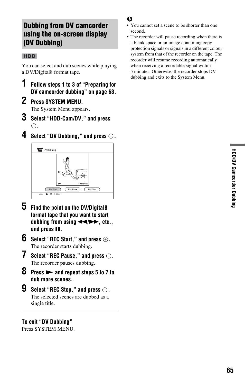 Dv dubbing) | Sony 4-151-079-11(1) User Manual | Page 65 / 100