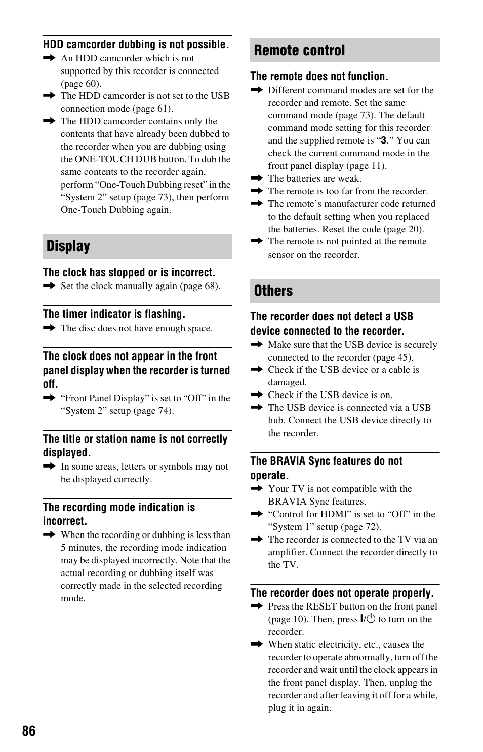 Display remote control others | Sony 4-151-079-11(1) User Manual | Page 86 / 100