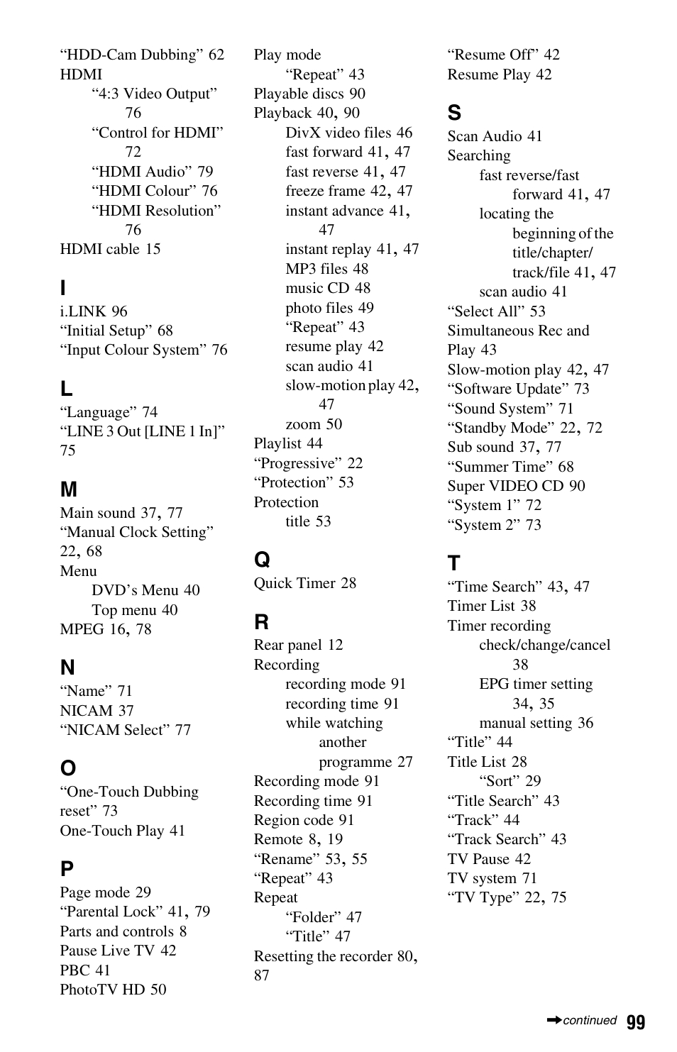 Sony 4-151-079-11(1) User Manual | Page 99 / 100