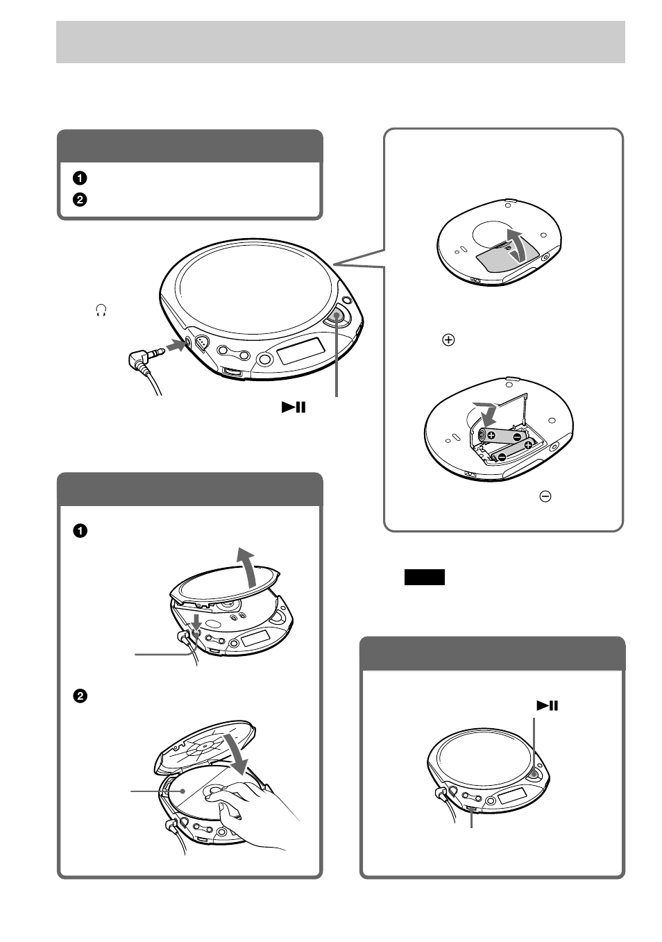 Playing a cd, Prepare your cd player, Insert a cd | Play a cd, 1 . prepare your cd player, 2 . insert a cd, 3 . play a cd | Sony D-F200 User Manual | Page 6 / 24