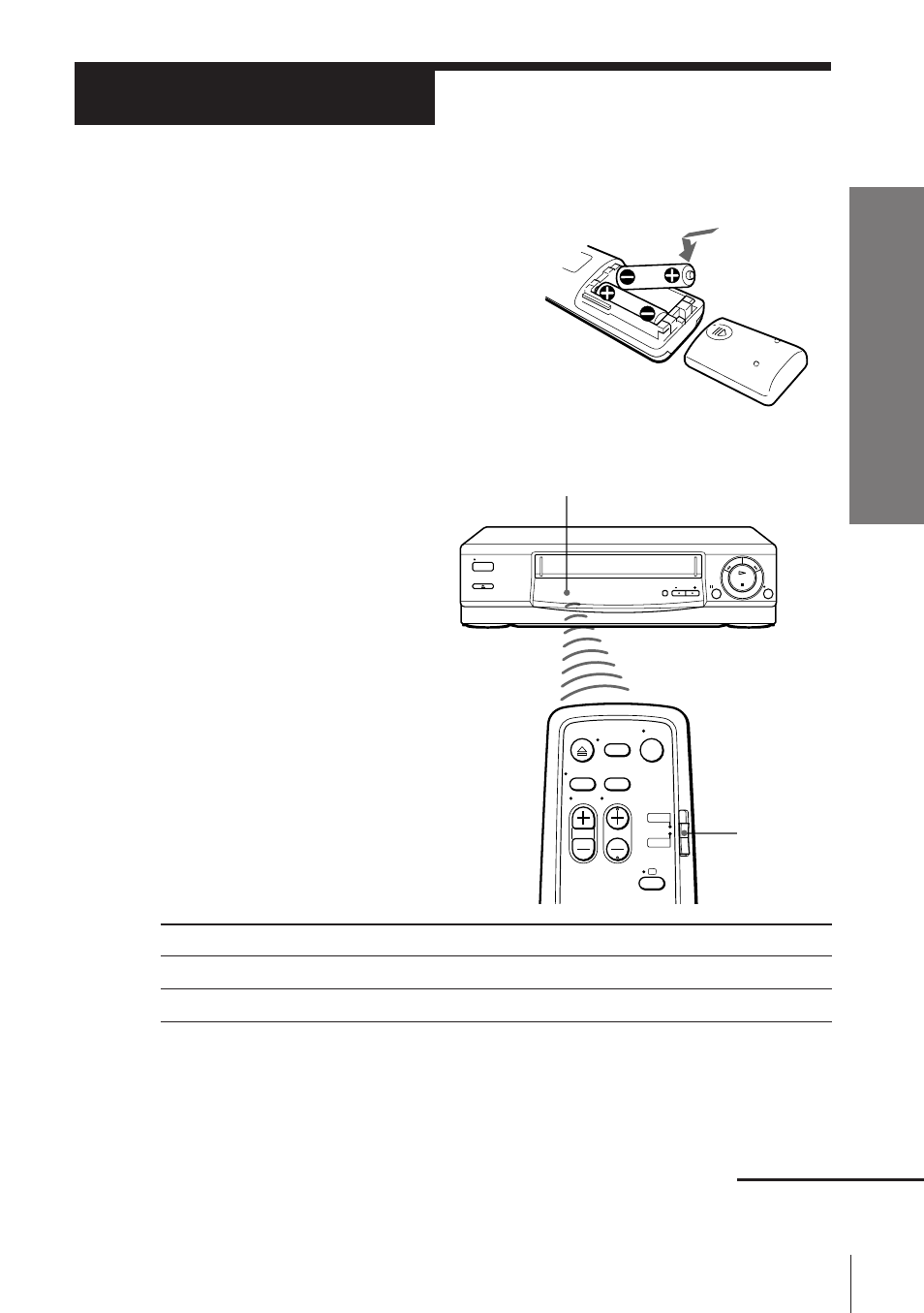 Setting up the remote commander, Step 2, Inserting the batteries | Using the remote commander | Sony SLV-E180EG User Manual | Page 6 / 44