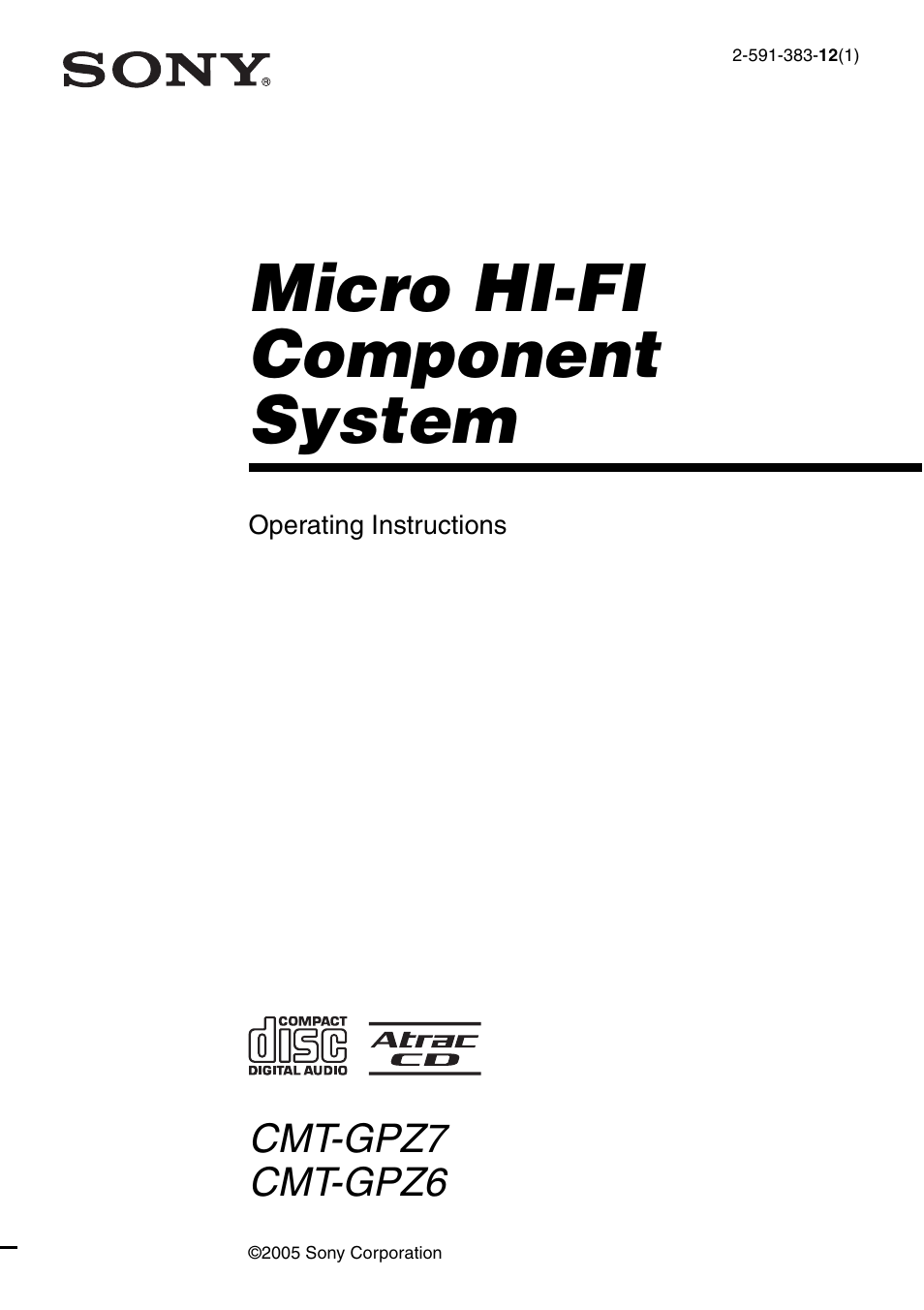 Sony CMT-GPZ7 User Manual | 40 pages