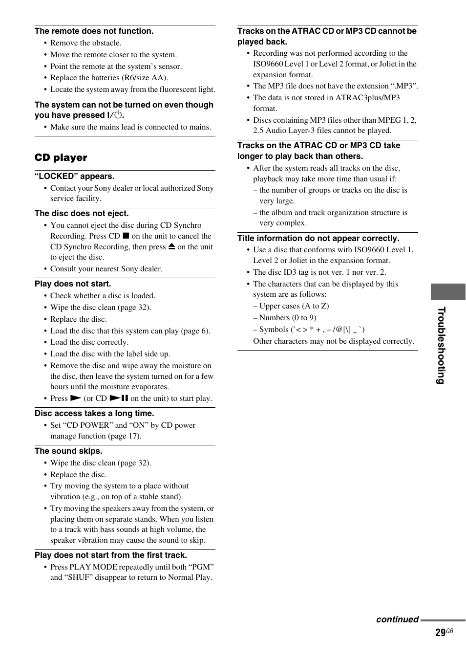 Sony CMT-GPZ7 User Manual | Page 29 / 40