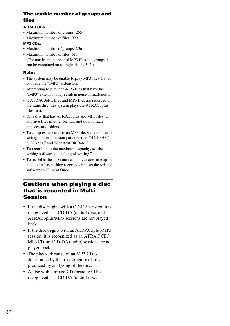 Sony CMT-GPZ7 User Manual | Page 8 / 40