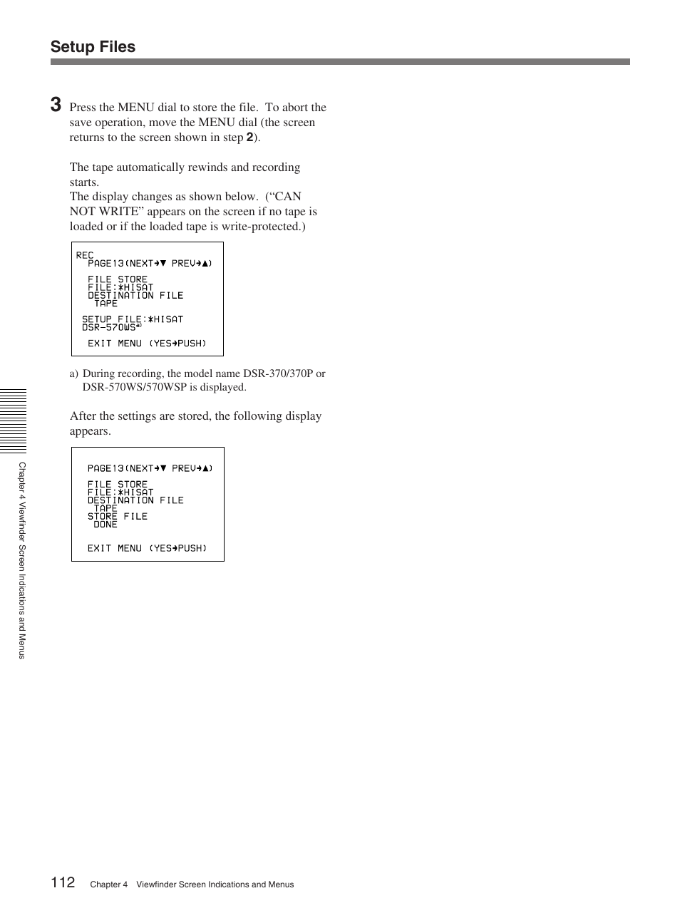 Setup files | Sony 370PL User Manual | Page 112 / 160