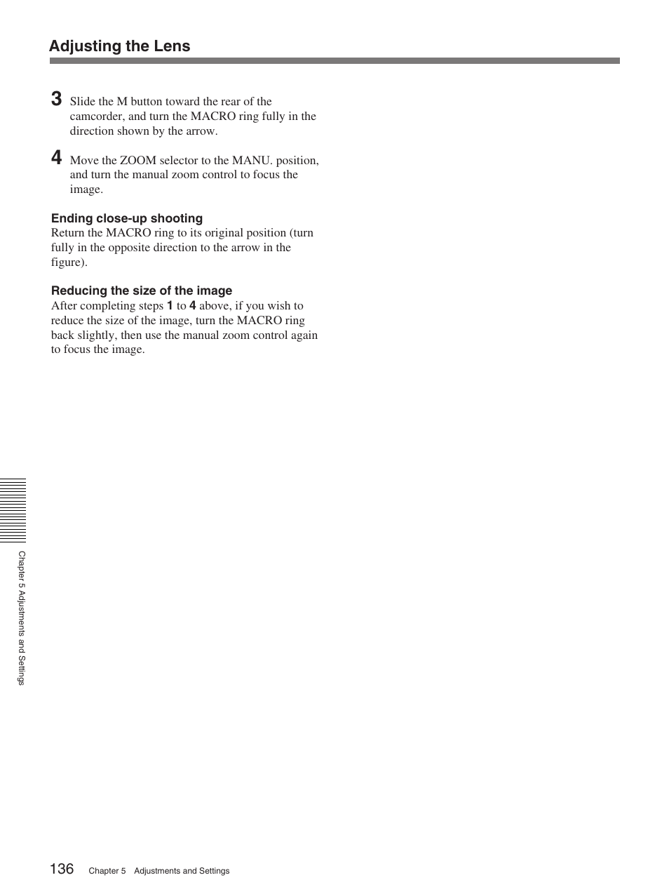 Adjusting the lens | Sony 370PL User Manual | Page 136 / 160