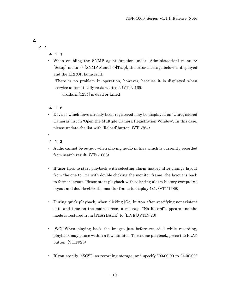 Limitations, Known limitations, Installation / system configuration | Device registration, Main window - search and play back | Sony NSR-1100 User Manual | Page 23 / 46