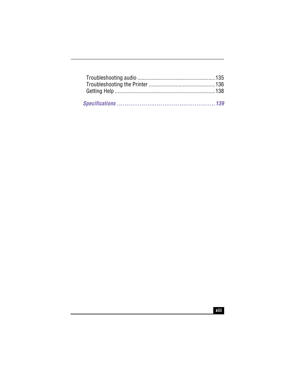 9 specifications 139 | Sony PCG-R505TS User Manual | Page 13 / 150