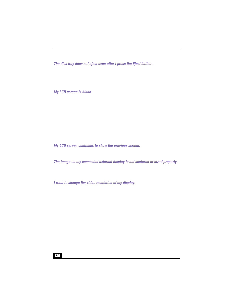 Troubleshooting the lcd screen, My lcd screen is blank, 2 click on the settings tab | Sony PCG-R505TS User Manual | Page 130 / 150