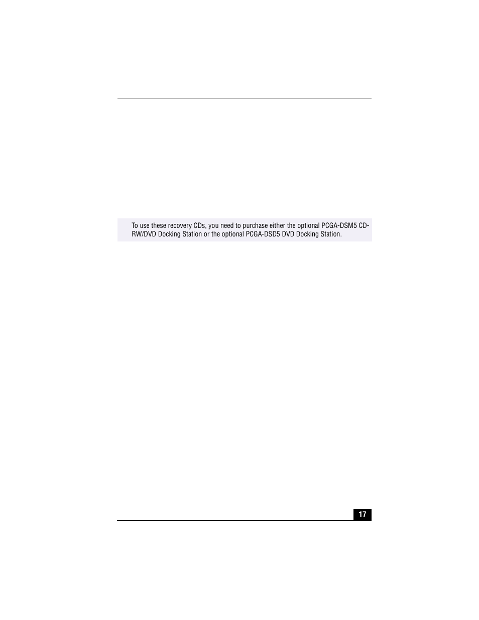 Recovery cds, Application recovery cd(s), System recovery cd(s) | Driver recovery cd(s), Other | Sony PCG-R505TS User Manual | Page 17 / 150