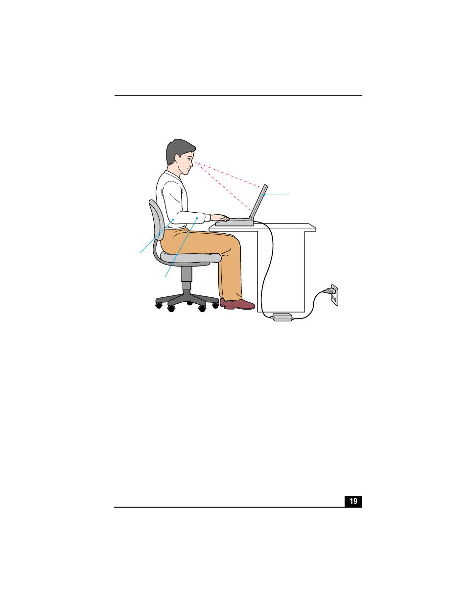 Recommended position, Setting up your notebook | Sony PCG-R505TS User Manual | Page 19 / 150