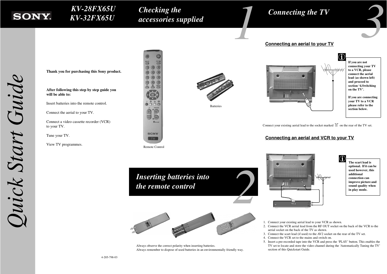 Sony Installation Guide KV-32FX65U User Manual | 2 pages