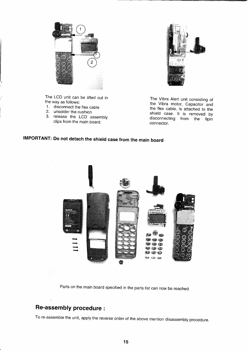 Re-assembly procedure | Sony CMD-CD18 User Manual | Page 15 / 24