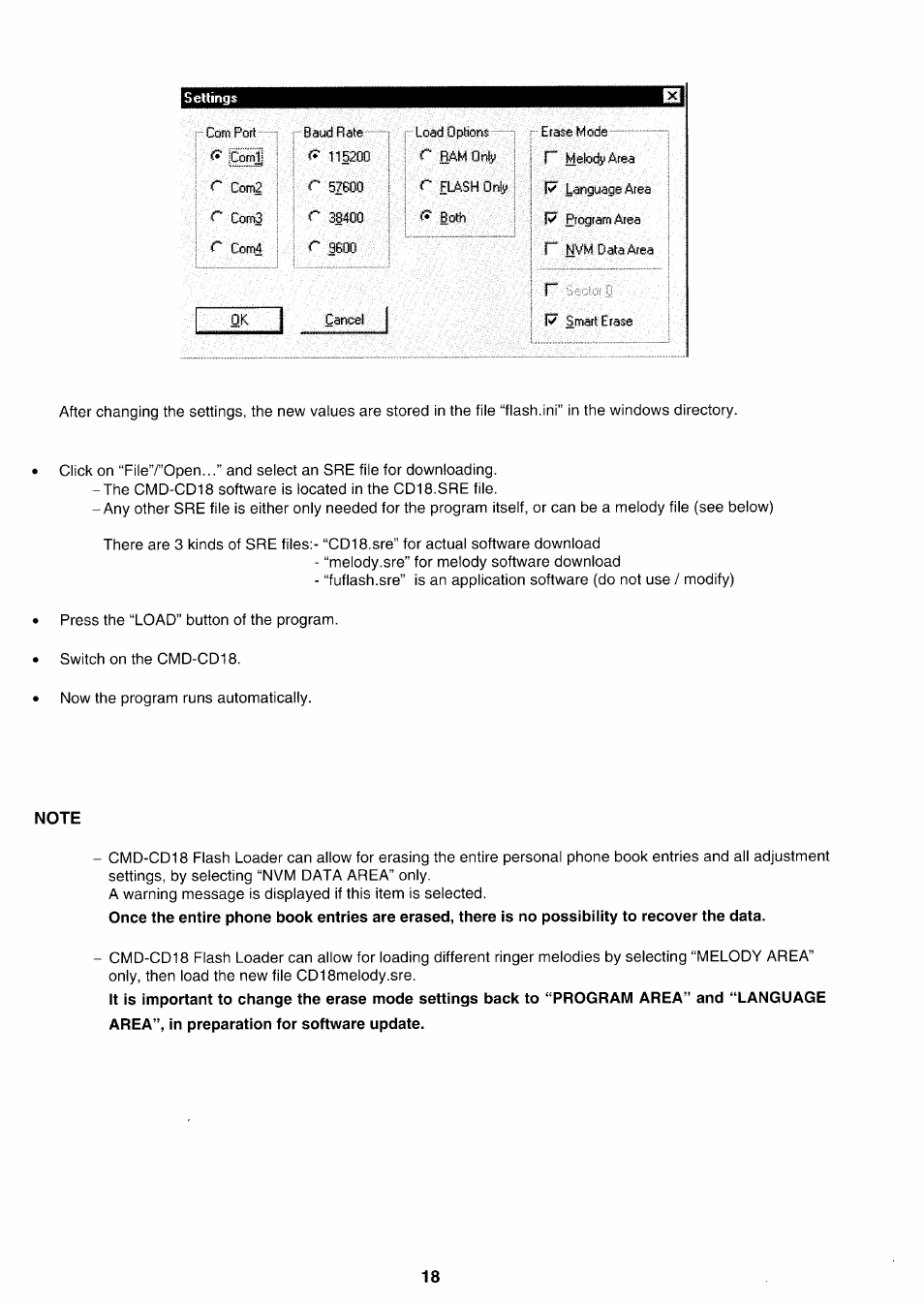 Note | Sony CMD-CD18 User Manual | Page 18 / 24