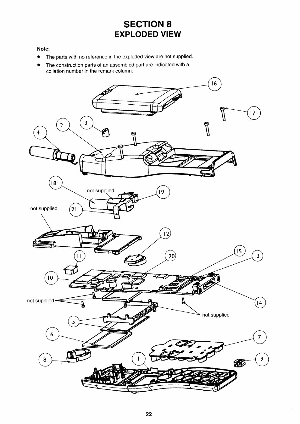 Section 8, Exploded view | Sony CMD-CD18 User Manual | Page 22 / 24