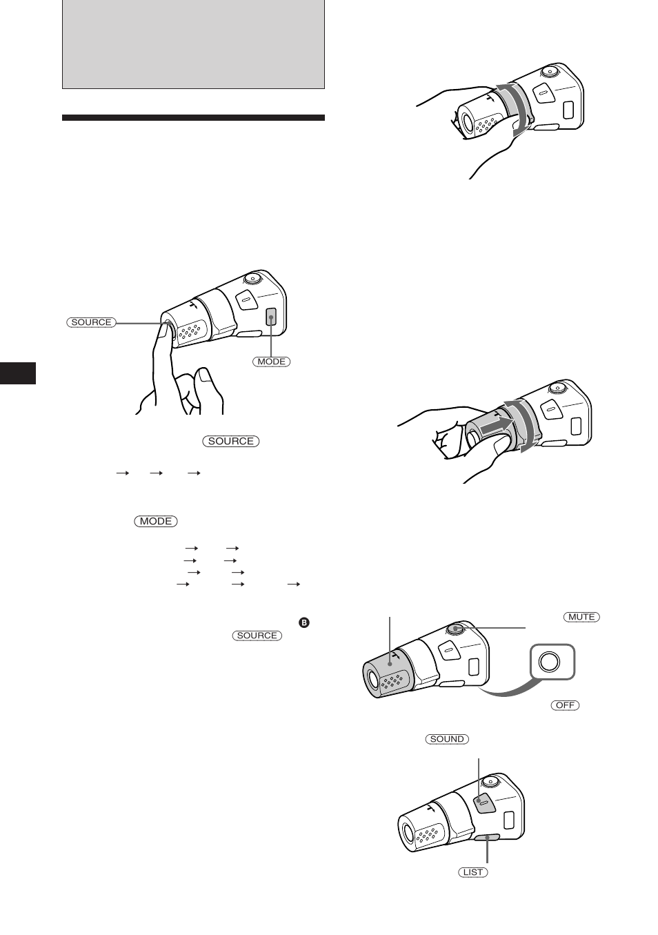 Other functions, Using the rotary remote | Sony CDX-C760 User Manual | Page 12 / 36