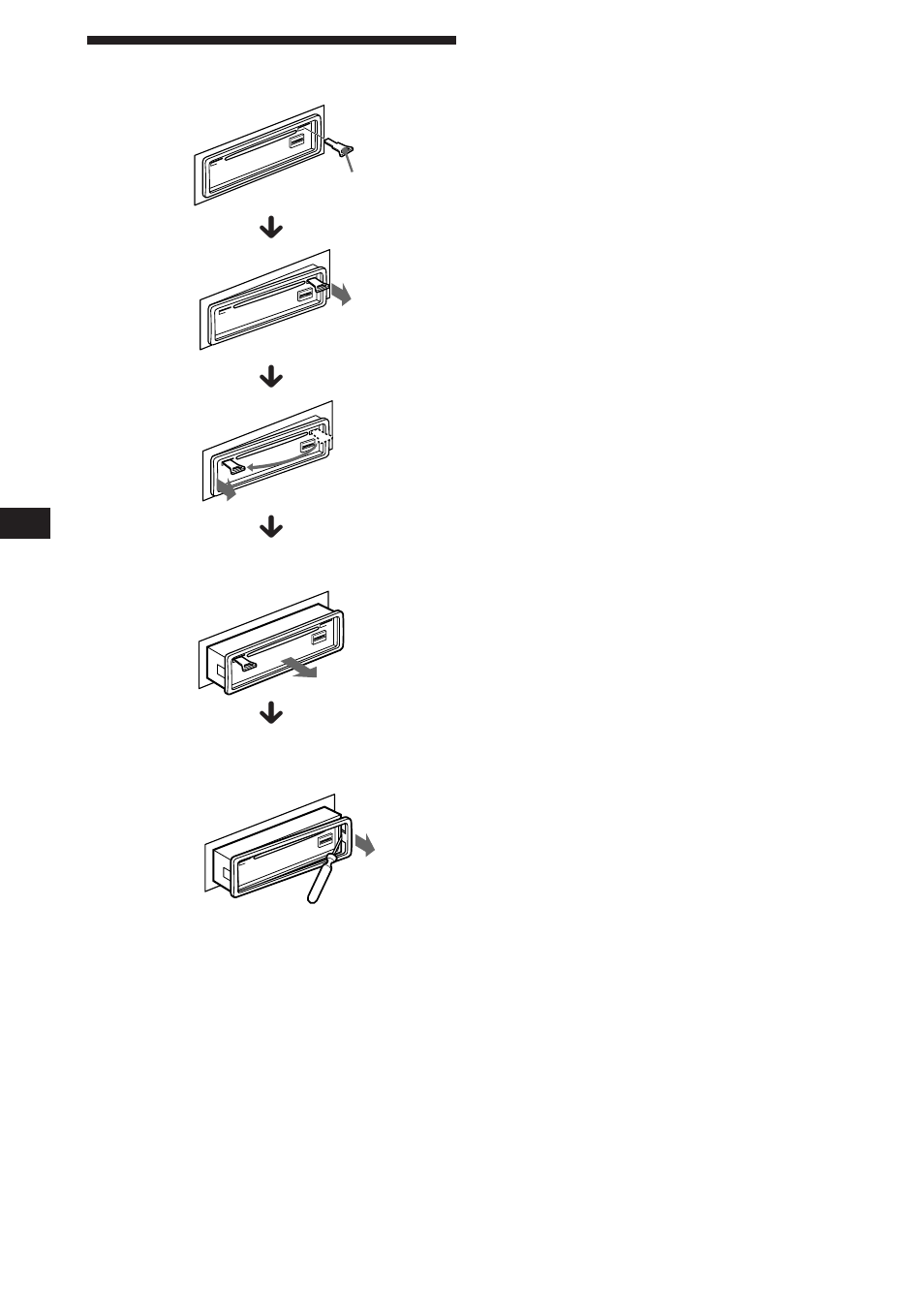 Dismounting the unit | Sony CDX-C760 User Manual | Page 30 / 36