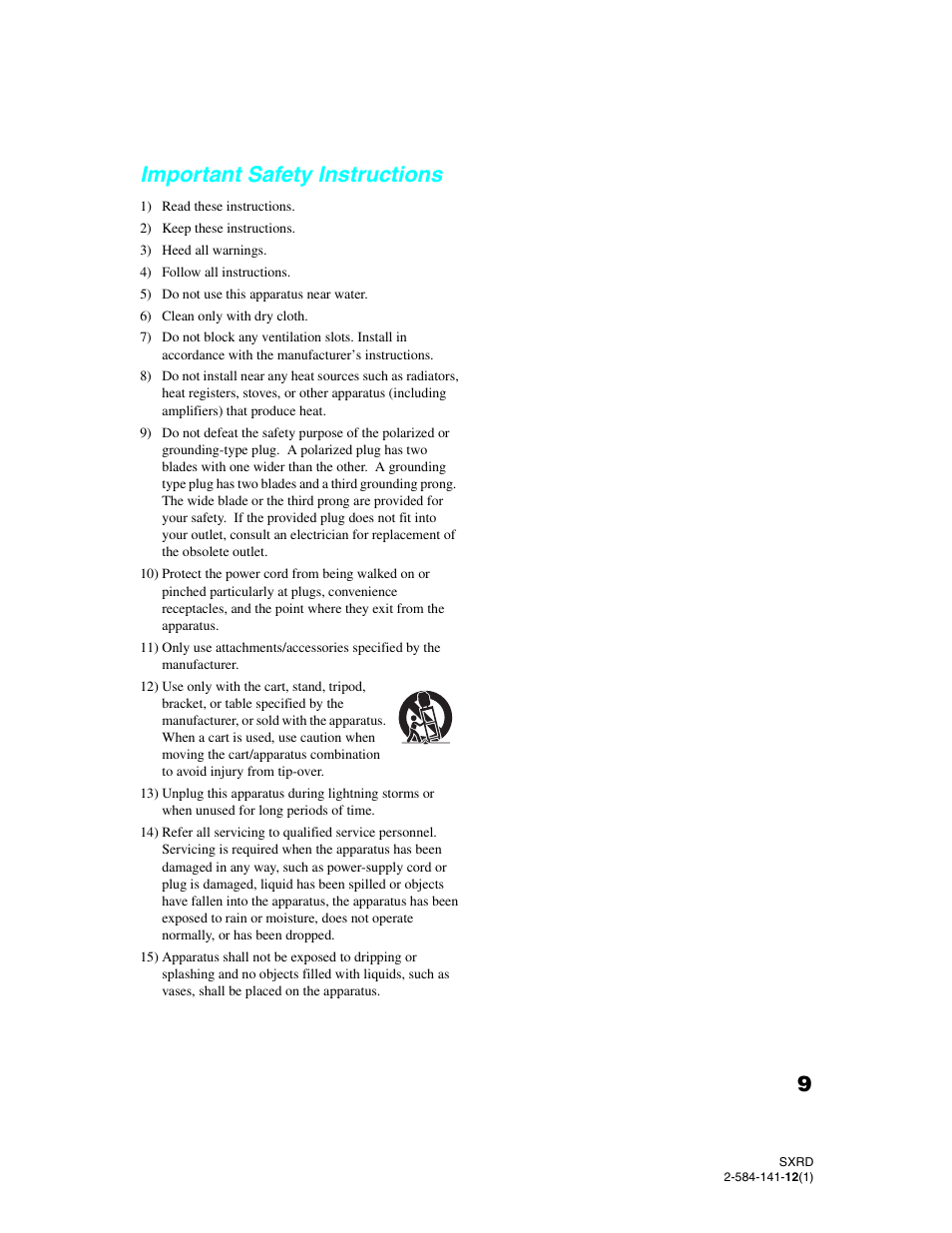 Important safety instructions | Sony Qualia 006 User Manual | Page 11 / 147