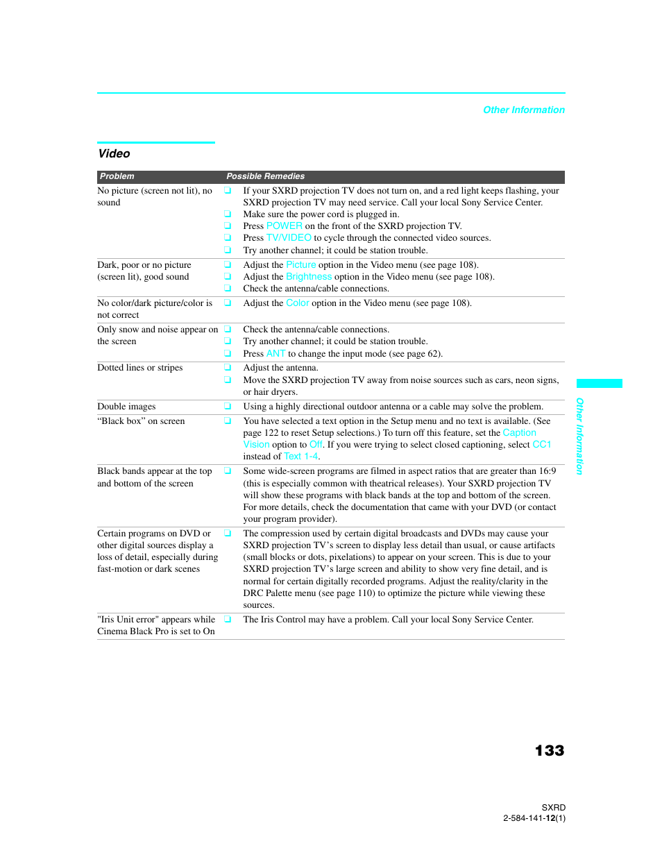 Video | Sony Qualia 006 User Manual | Page 135 / 147