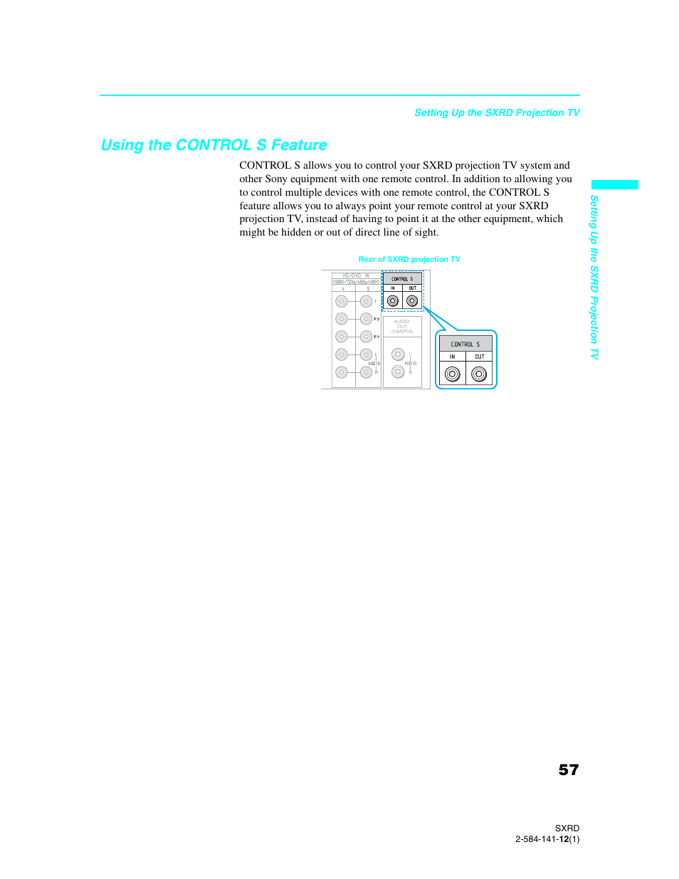 Using the control s feature | Sony Qualia 006 User Manual | Page 59 / 147