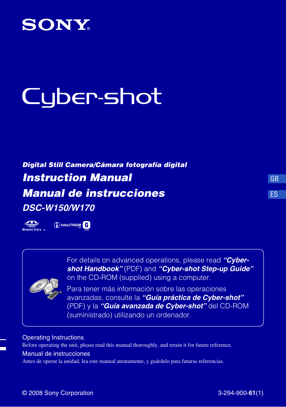 Sony Cyber-shot 3-294-900-61(1) User Manual | 76 pages