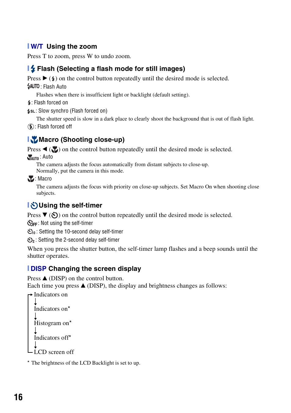 Sony Cyber-shot 3-294-900-61(1) User Manual | Page 16 / 76