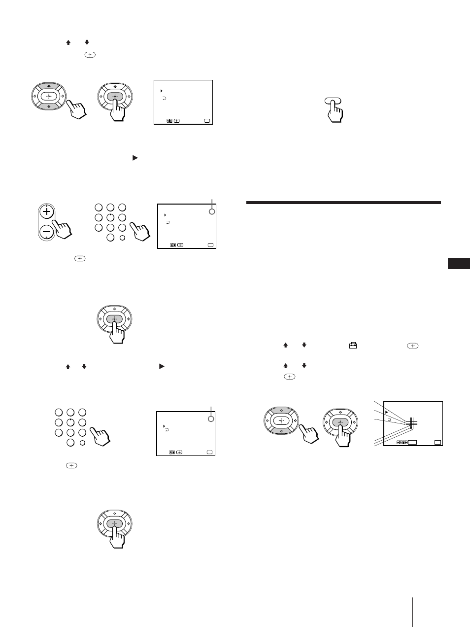 Adjusting convergence (convergence), Press menu to return to the original screen, Press menu | Press v or v to select , and press, Erase and/or add channels | Sony KP 61V75 User Manual | Page 23 / 100