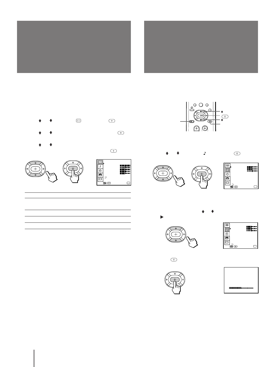 Selecting the video mode, Adjusting the sound, Video) | Audio) | Sony KP 61V75 User Manual | Page 32 / 100