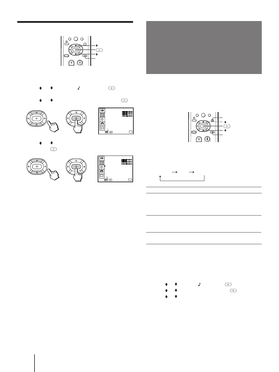 Selecting stereo or bilingual programs, Mts), Using the menu to set audio effect | Press menu, Press v or v to select , and press, Press v or v to select effect, and press, Press menu to return to the original screen | Sony KP 61V75 User Manual | Page 34 / 100