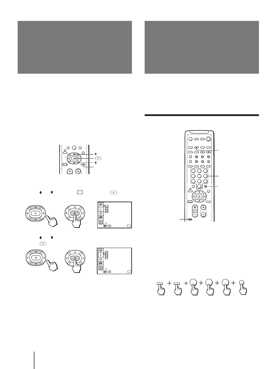 Setting caption vision, Operating video equipment, Caption vision) | Setting the manufacturer’s code, Press menu, Press v or v to select, And press, Press v or v to select the caption type, and press, Press menu to return to the original screen | Sony KP 61V75 User Manual | Page 42 / 100