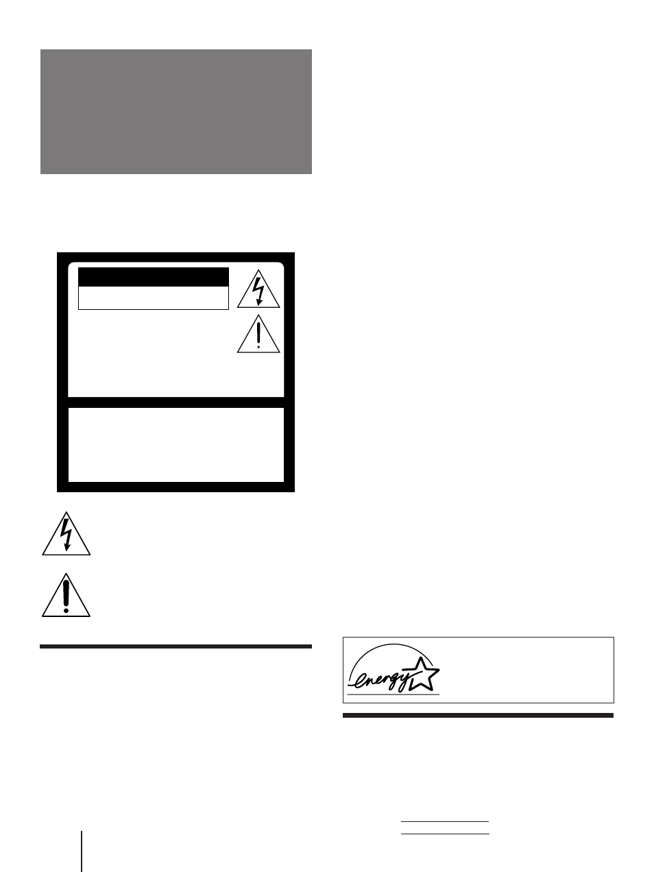 Advertencia, Caution, Attention | Precaucion, Registro del propietario | Sony KP 61V75 User Manual | Page 52 / 100
