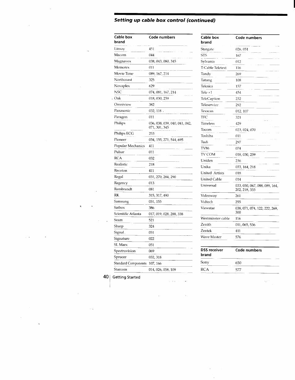 Setting up cable box control (continued) | Sony SLV-775HF User Manual | Page 40 / 80