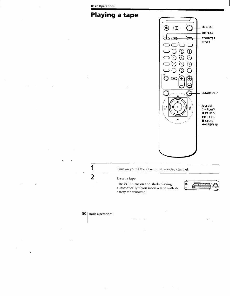 Playing a tape | Sony SLV-775HF User Manual | Page 50 / 80