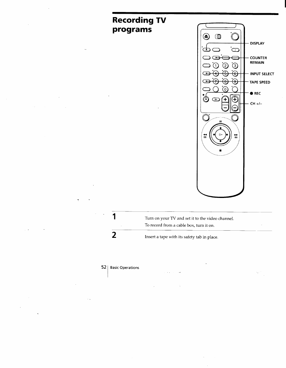 Recording tv programs | Sony SLV-775HF User Manual | Page 52 / 80